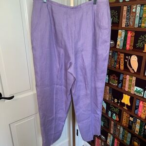 Talbots Lavender Irish Linen Pants Size 16